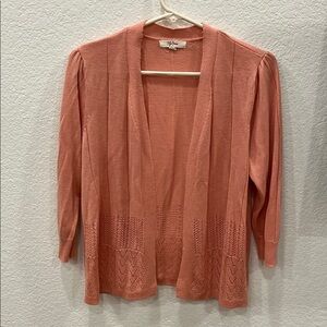 Rafaella Pink Open Front Cardigan with Long Sleeves